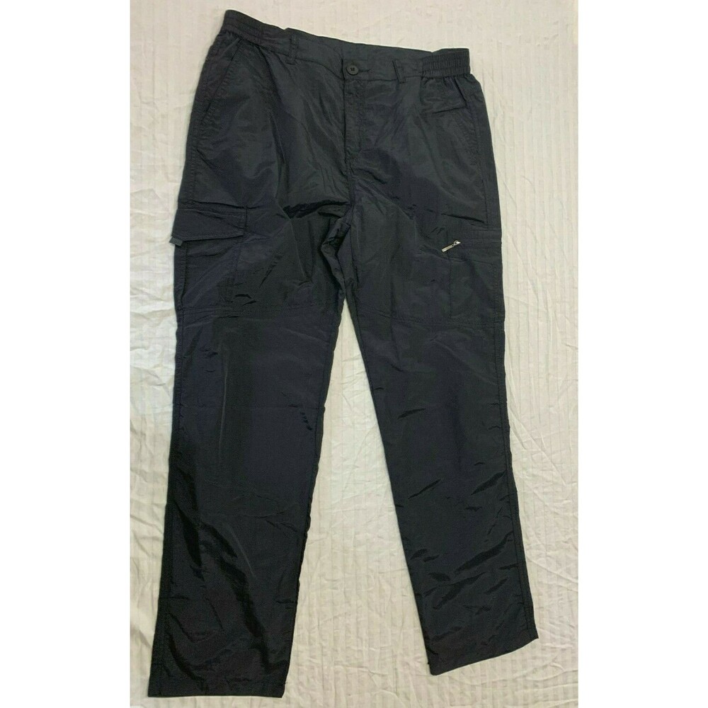 WOMENS NYLON UNLINED CARGO PANTS WAIST 34 IN,